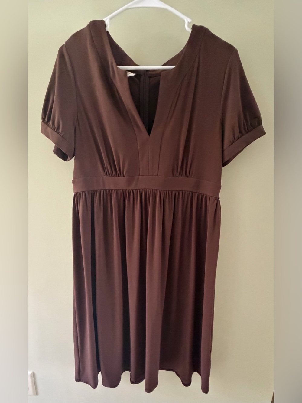 Talbots Vintage Brown V-Neck Dress - Soft- Large